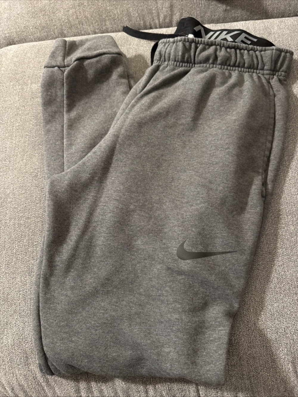 Nike men’s medium Grey Fleece Joggers with Swoosh